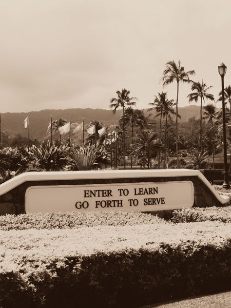 enter to learn.  go forth to serve. This is my university :) <3 education Byu Aesthetic, Byu Hawaii Campus, Byu Hawaii, Byu Idaho, Senior Graduation Party, Church Aesthetic, Acceptance Letter, College Aesthetic, Senior Graduation