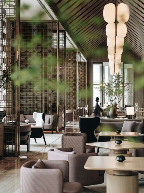 Restaurant Design Inspiration, Space Hotel, Hotel Lobby Design, Yabu Pushelberg, Hotel Lounge, Luxury Restaurant, Park Hyatt, Hotel Interior Design, Lobby Design