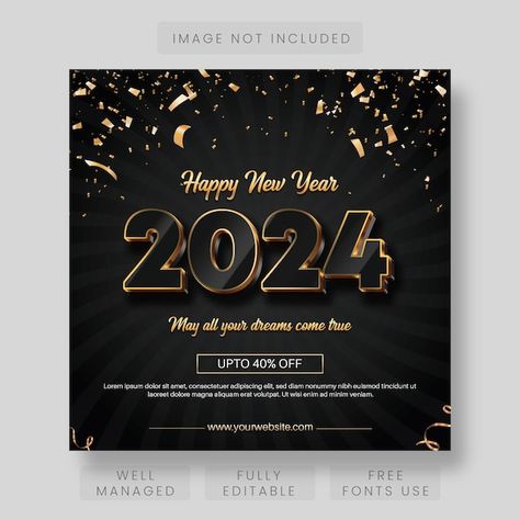 Happy New Year Social Media Post Design, New Year Posts Social Media, New Year Social Media Post Design, Happy New Year Social Media Post, New Year Social Media Design, Happy New Year Creative Post, Happy New Year Instagram Post, New Year Social Media Post, New Year Instagram Post