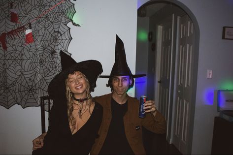 Wizard And Witch Costume, Wizard And Witch Couple Costume, Witch And Wizard Couple Costume, Couples Witch Costume, Witch And Wizard Costume Couple, Witch And Wizard Couple, Witch And Warlock Costumes Couple, Warlock Costume, Wizard And Witch