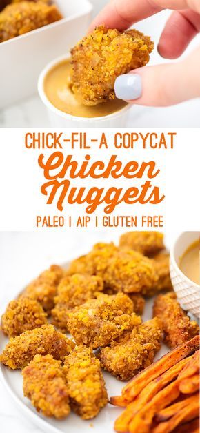 These paleo crispy chicken nuggets are the ultimate chick-fil-a copycat, complete with a honey mustard dipping sauce. Plus, they're even AIP compliant, and made without eggs! Crispy Chicken Nuggets, Unbound Wellness, Chick Fil A Sauce, Honey Mustard Dipping Sauce, Autoimmune Paleo Recipes, Aip Paleo Recipes, Mustard Dipping Sauce, Aip Diet, Paleo Lunch