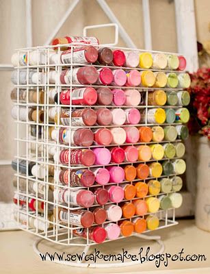 The Sew*er, The Caker, The CopyCat Maker: ToolBox Tuesday: Paint Storage Acrylic Paint Storage, Acrylic Paint Bottles, Craft Paint Storage, Paint Bottles, Paint Organization, Arts And Crafts For Teens, Dream Craft Room, Sewing Room Organization, Paint Storage