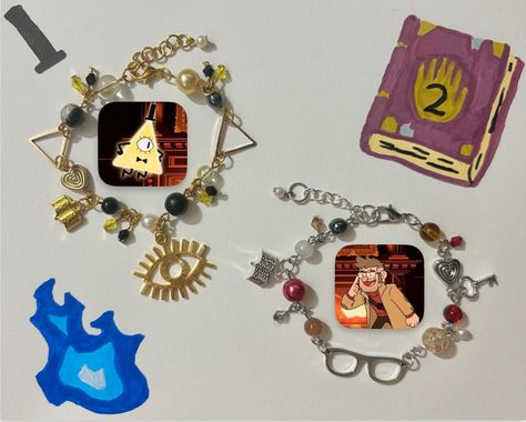 Ford Pines, Fall Bead, Autumn Bracelet, Weird Jewelry, Kandi Cuff, Bill Cipher, Handcrafted Bracelets, Fall Gifts, Nov 6