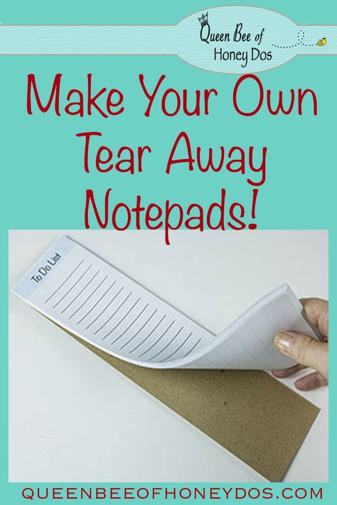 It is so easy to make your own tear away custom notepads! #DIY #printables Custom Envelopes How To Make, Making A Notepad, Notebook Craft Ideas, How To Make Notes In Books, How To Make A Notepad, Diy Notepads How To Make, Diply Crafty, How To Make Journals Diy Notebooks, Notepads Design Ideas