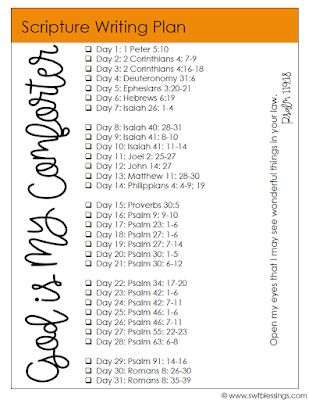 Sweet Blessings: October Scripture Writing Plan: God is My Comforter October Scripture Writing Plan, Bible Writing Plan, October Scripture, Bible Writing, December Scriptures, Scripture Writing Plan, Scripture Writing Plans, Scripture Writing, Writing Plan