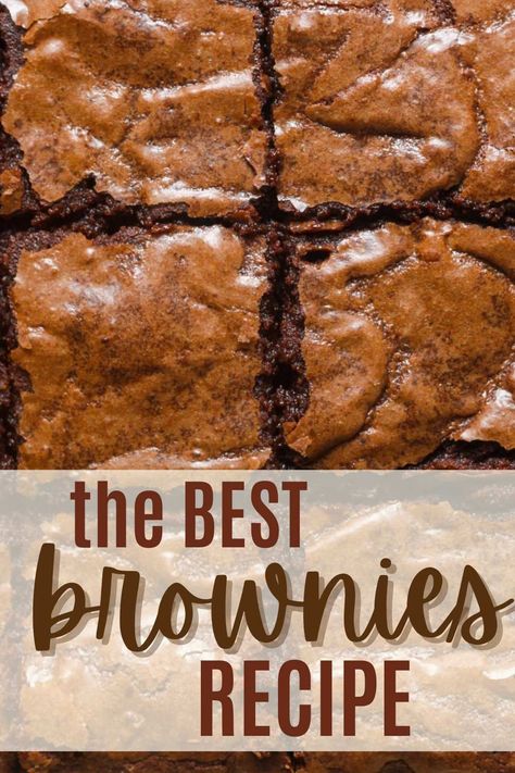 These homemade brownies are gooey, chocolaty, rich and decadent! They are pure chocolate indulgence in every single bite. These brownies are much better than boxed brownies. They take only 35 minutes from start to finish. The result is dense, thick, ultra fudge-like brownies. They are every chocolate lover's dream! Easy Spring Desserts, The Best Brownie Recipe, Best Ever Brownies, Boxed Brownies, Sweet Breakfast Recipes, Brownies Fudgy, Dessert Bar Recipes, Moist Brownies, Simple Bread