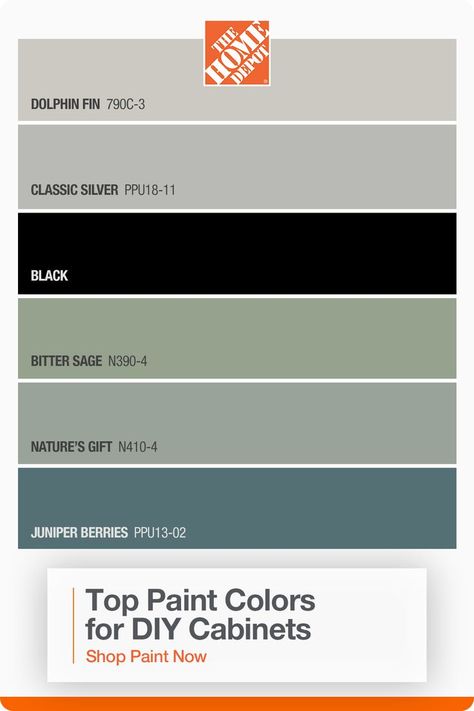 Create your dream kitchen cabinets with paint ideas from The Home Depot. Our exclusive selection of BEHR® paint offers a wide range of greens, blues, grays, whites and more. Find your perfect color palette now at The Home Depot.​ Light Blue Green Bathroom Vanity, Kitchen Cabinet Color Ideas Behr, Shy Green Behr, Modern Vintage Color Scheme, Home Depot Paint Colors Kitchen, Cottage Bathroom Paint Colors, Behr Cabinet Paint Colors, Most Popular Kitchen Cabinet Colors 2023, Behr Paint Kitchen Cabinets