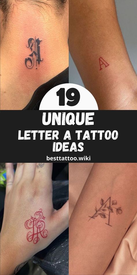 Discover the perfect Letter A tattoo design for you with our wide range of unique and stylish Letter A Tattoo Designs, A Tattoo Designs, Letter A Tattoo, Initials Tattoo, Tattoo Word Fonts, Calligraphy Tattoo Fonts, Tattoo Name Fonts, Lettering Fonts Design, Fonts For Tattoos