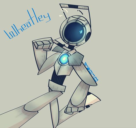 Portal Fanart Wheatley, Android Wheatley, Wheatley Portal Fanart, Wheatley Fanart, Blue Sky Portal, Human Wheatley, Portals Fanart, Portal 2 Fanart, Wheatley Portal