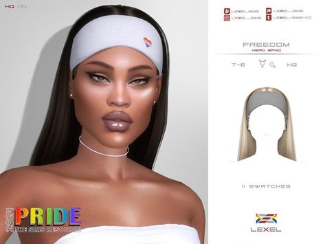 The Sims Resource - Freedom - head band (Pride 2024) Sims 4 Cc Hair With Headband, Sims 4 Cc Headband Accessory, Sims 4 Headband Hair, Sims 4 Headband Cc, Sims 4 Headband, Sims 4 Headphones Cc, Sims 4 Cas Background, Pride 2024, Ts4 Hair