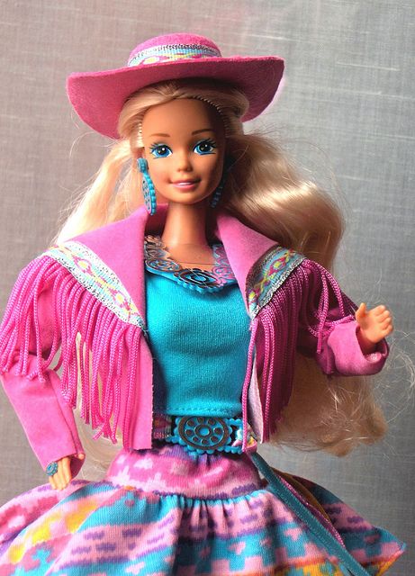 Western Fun Barbie Barbie Costume Kids, Barbie Cowgirl Outfit, Western Barbie, Barbie Cowgirl, Disney Barbie Dolls, 1980s Barbie, Barbie 1990, Barbie 80s, Barbie 90s