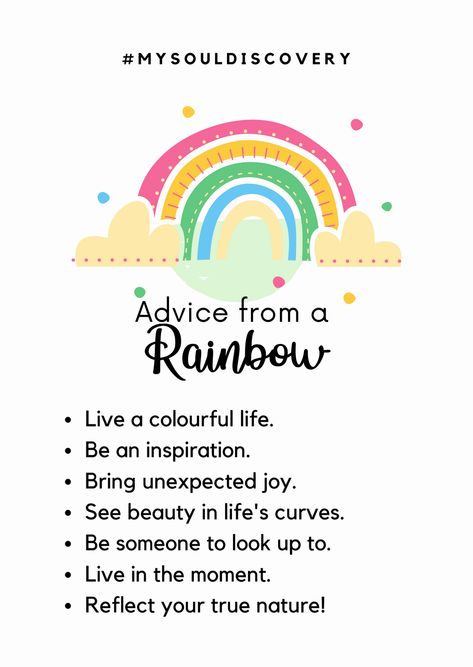 Poems About Rainbows, Rainbow Meaning Spiritual, Rainbow Aesthetic Quotes, Rainbow Symbolism, Rainbow Sayings, Cloud Theme Party, Rainbow Affirmation, Kindergarten Quotes, Spiritual Cards