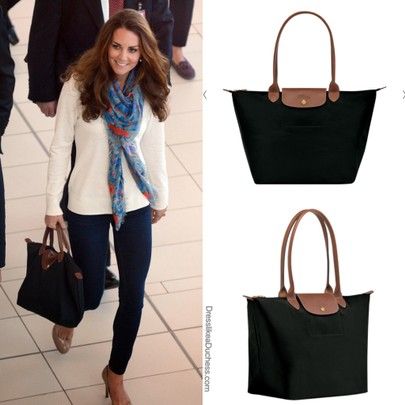 Kate Middleton carrying Longchamp Le Pliage Tote in medium #LTKitbag #LTKtravel http://liketk.it/2LReX #liketkit @liketoknow.it Longchamp Pliage Outfit, Longchamp Le Pliage Outfit Medium, Le Pliage Longchamp Outfit, Leather Tote Bag Outfit, Diane Keaton Hairstyles, Longchamp Le Pliage Outfit, Longchamp Style, Longchamp Outfit, Longchamp Medium