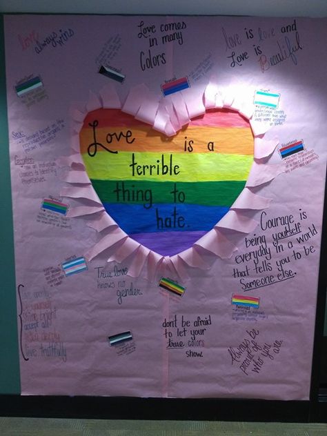 Love is Love and love is beautiful. Resident Advisor Bulletin Board. Diversity in Sexuality. LGBT Love Is Bulletin Board, Pride Board Ideas, Compassion Bulletin Board Ideas, Gsa Bulletin Board Ideas, Pride Month Bulletin Board Ideas, Pride Bulletin Board Ideas, Resident Advisor Bulletin Boards, Resident Advisor Ideas, Love Bulletin Board Ideas