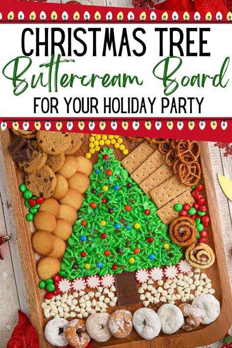 Christmas Tree Buttercream Board Butter Cream Board Christmas, Buttercream Boards Christmas, Buttercream Board Ideas Christmas, Waffle Cone Christmas Tree, Butter Cream Board, Buttercream Board Christmas, Christmas Buttercream Board, Christmas Desert Board, Buttercream Board Ideas