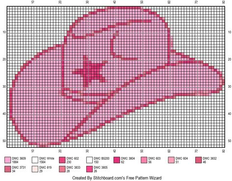 Chappell Roan Cross Stitch, Cowboy Hat Cross Stitch, Tapestry Charts, Crochet Cowboy Hats, Pixel Grid, Crochet Grid, Beaded Flowers Patterns, Butterfly Cross Stitch, Pixel Crochet