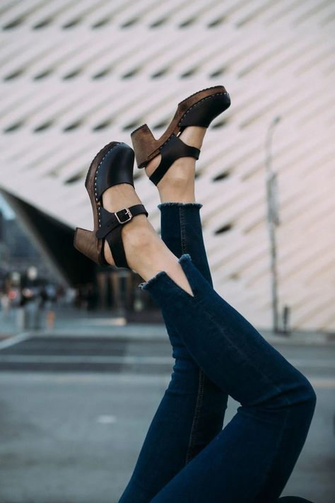 Wooden Platform Clogs With Round Toe, Casual Wooden Clogs With Wooden Heel, Wooden Closed Toe Clogs With Stacked Heel, Wooden Clogs With Stacked Heel And Closed Toe, Wooden Clogs With Stacked Heel And Round Toe, Wooden Platform Clogs, Wooden Round Toe Heels, Wooden Clogs With Round Toe, Wooden Stacked Heel Round Toe Heels