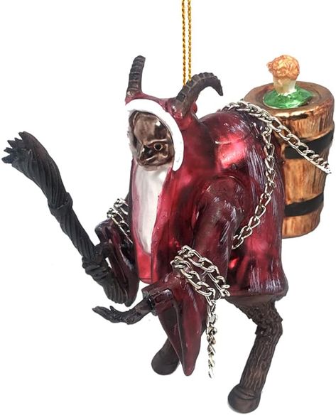 Amazon.com: Merry Krampusnacht Glass Krampus Christmas Ornament Horror German Santa Tree Decorations by Holiday Chills : Home & Kitchen Merry Gothmas, Krampus Christmas, Halloween Tree Decorations, Scary Christmas, Christmas Horror, Santa Tree, Halloween Trees, Old World Style, Etsy Christmas