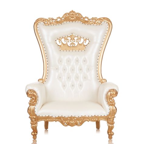 Party planners favorite Queen throne chair addition! These 100% handcrafted solid mahogany wood crown insert throne chairs are the perfect choice for weddings, birthdays, baby showers and other occasions for backdrop set ups and even to decorate your home! Featuring stain-resistant marine grade vinyl upholstery and crystal tufting throughout the back. Age recommendation: Teenagers / Adults Smaller imperfection might occur due to the handmade nature of this product! Queen Throne, Queen Chair, Thrown Chair, Shower Style, Throne Chair, Free Mind, Nail Head, 3rd Party, Beautiful Chair