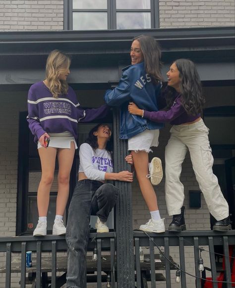 Canada College Outfits, Gcu College Aesthetic, Western Hoco Outfit, Canada University Aesthetic, Aethstetic Pic, Northwestern University Aesthetic, College Athlete Aesthetic, Western Hoco, Nyc Student