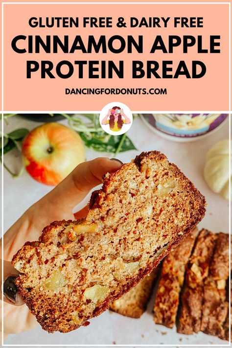 Protein Apple Desserts, Healthy Apple Protein Recipes, Protein Cinnamon Bread, Homemade Protein Bread Recipes, Gluten Free Apple Cinnamon Bread, Protein Powder Bread Recipes, Protein Apple Bread, Gluten Free Apple Bread Recipe, Gluten Free Protein Bread