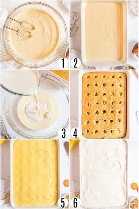 Banana Pudding Poke Cake Recipe - Shugary Sweets Banana Poke Cake, Cool Whip Topping, Creamy Banana Pudding, Banana Pudding Cupcakes, Banana Pudding Poke Cake, Pudding Poke Cake, Easy Banana Pudding, Poke Cake Recipe, Lemon Pudding Cake