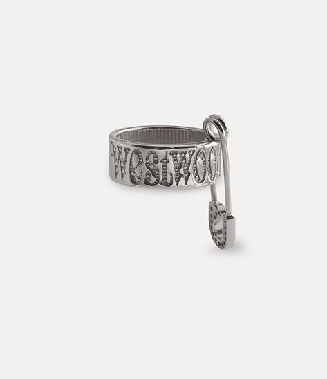 Vernon Ring Men Vivienne Westwood, Armour Ring, Belt Ring, Designer Rings, Safety Pins, Recycled Silver, Men's Rings, Safety Pin, Vivienne Westwood