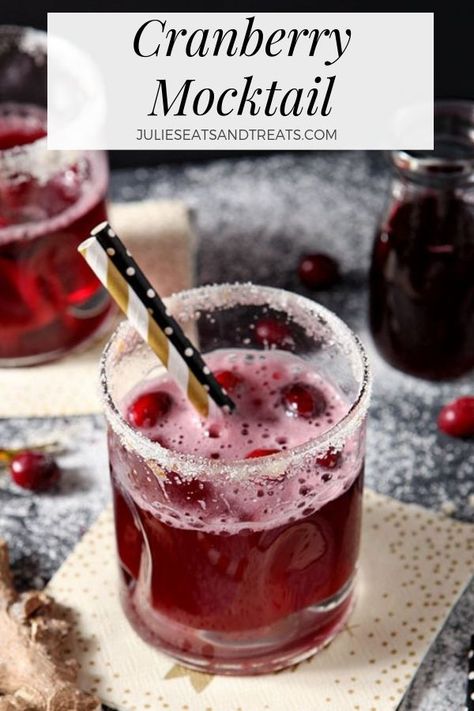 Serve up a Sparkling Cranberry Mocktail this New Year's Eve or any party! This sparkling mocktail, which features tart unsweetened cranberry juice and spicy ginger beer, is a flavorful mixed drink to serve to individuals or a crowd. Add orange juice or apple juice to mellow the flavors for children. You can also swap ginger beer for ginger ale, too. With options to make this drink as tasty as possible, it's perfect for both adults and children! #mocktail #cocktail Non Alcoholic Sparkling Drinks, Non Alcoholic Drinks Winter, Cold Christmas Drinks Nonalcoholic, Mocktails Non Alcoholic Winter, New Year’s Eve Mocktail, Christmas Mock Tails, New Year’s Eve Drinks, Winter Mocktails Non Alcoholic, Christmas Mocktails Non Alcoholic