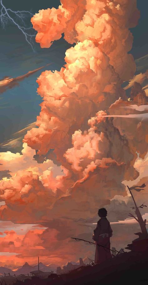 Background References, Cloudy Sky, Fantasy Art Landscapes, Environment Concept Art, Anime Scenery Wallpaper, Environmental Art, Fantasy Artwork, Sky Aesthetic, Fantasy Landscape