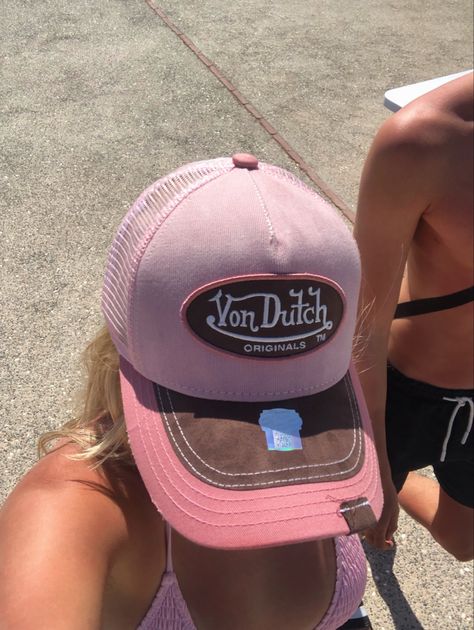 Summer, Tan, Von Dutch, hat, pink Von Dutch Hat Outfit, Von Dutch Hat, Summer Tan, Von Dutch, Smosh, The Originals, Hats, Pink, Quick Saves