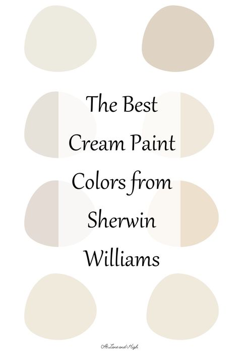 Cream paint colors are fabulous for various reasons. That's probably why they are making such headway on the design scene! I am sharing the best cream paint colors from Sherwin Williams with all the details so you can pick the best one for your home! Cream Colored Bathrooms, Cream Colored Houses, Cream Colored Kitchens, Sherwin Williams Creamy, Cream Colored Cabinets, Foyer Paint Colors, Off White Paint Colors, Cream Paint Colors, Sherwin Williams White