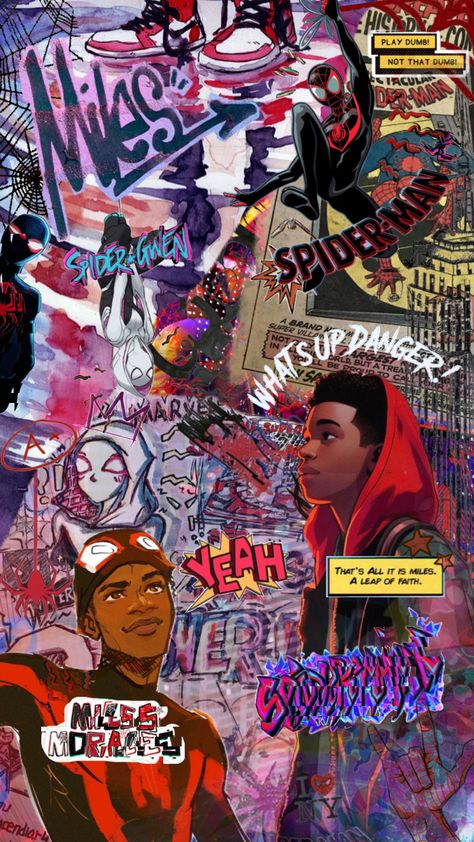 #spiderman #milesmorales #spidergwen #spidermanaesthetic #marvel #intothespiderverse Across The Spider Verse Wallpaper, Miles Morales Wallpaper, Spider Verse Wallpaper, Spiderman Across The Spider Verse, Spiderman Comic Art, Verse Wallpaper, Miles Morales Spiderman, Across The Spider Verse, Live Screen Wallpaper