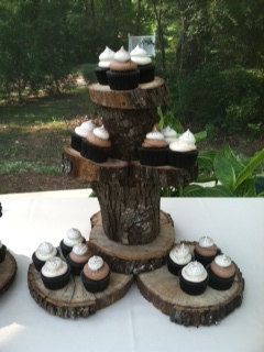 Wooden Cupcake Stand Wedding or Baby Shower by 4getMeNotGifts, $75.00 Wooden Cupcake Stands, Beautiful Wedding Decor, Wedding Cupcakes Rustic, Fishing Theme Party, Rustic Cupcakes, Cake Rustic, Camp Party, Theme Cupcakes, Cupcake Stand Wedding