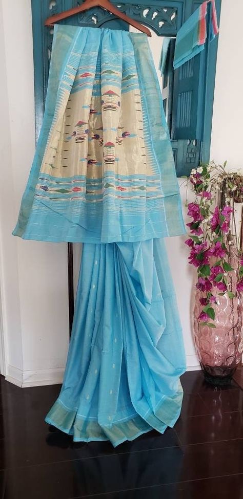 Excited to share the latest addition to my #etsy shop: Cotton Paithani Saree. Authentic made in Yeola pure cotton paithani made on Handloom with 14 peacocks in Palla ~Free Shipping https://etsy.me/3QpbdHy Cotton Paithani Saree, Paithani Saree, Western Clothing, Western Outfits Women, Metallic Yarn, Peacock Design, Saree Look, Peacocks, Beautiful Saree