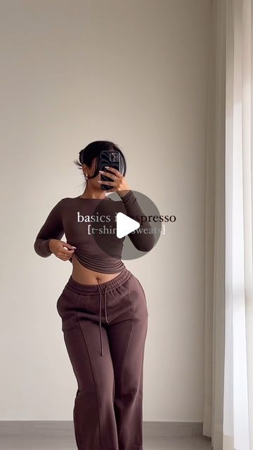 MY OUTFIT ONLINE on Instagram: "ESPRESSO: We could not end the year without bringing back this most-loved color ☕️

@yaas.online styles our latest holiday collectible t-shirt lineup, wearing size xsmall in all tops and size medium/regular length sweats. 

Mist Long Sleeve T-Shirt 
Mist Short Sleeve T-Shirt 
Seamless Long Turtleneck T-Shirt 
Structured Wide Leg Sweatpants

[LOW IN STOCK] Head over to our website, don’t miss out on this limited-edition color." Short Sleeve Turtleneck Outfit, Yaas Online, Wide Leg Sweatpants Outfit, Turtleneck T Shirt, Wide Leg Sweatpants, My Outfit, Bring Back, Long Sleeve T Shirt, Mist