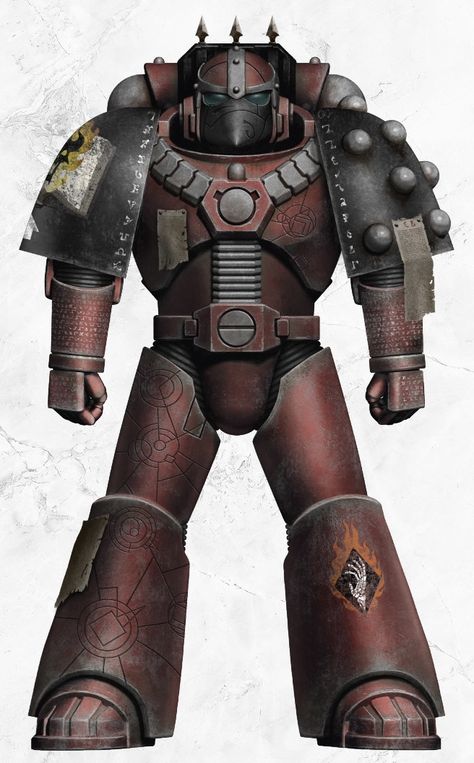 LEGIONARY CALIPHERNAS IAX Inshar Cohort of the Word Bearers' Flayed Hand Chapter, assigned to the Cthonia invasion fleet. Dornian Heresy, Word Bearers, Space Marine Art, Warhammer 40k Memes, 40k Art, Power Armour, Warhammer Figures, 40k Artwork, The Horus Heresy