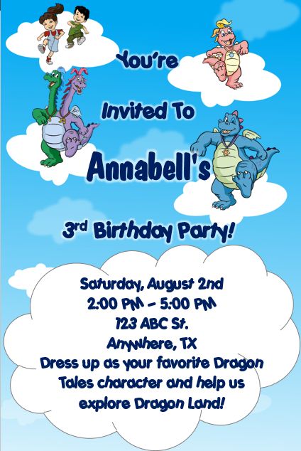 Dragon Tales Birthday Party Invitations! Enter for a chance to win FREE invitations at http://www.facebook.com/PhotoInvitationsGalore Dragon Tales Birthday Party, Dragon Birthday Parties, Dragon Tales, Dragon Birthday, Dragon Party, Baby George, Girl First Birthday, Bday Ideas