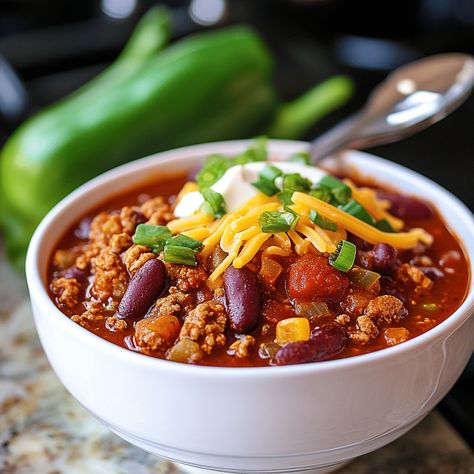 Savor the rich flavors of this award-winning turkey chili recipe, a perfect blend of lean turkey, beans, and aromatic spices. Ready in just Lean Chili Recipe, Best Turkey Chili Recipe, Turkey And Bean Chili, Turkey Chilli Recipes, Turkey Chili Recipe, Turkey Chile, Three Bean Turkey Chili, No Meat Chili Recipe, Turkey Chilli