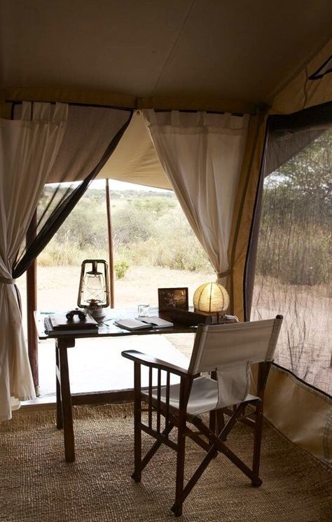 Deco Safari, Safari Lodge Interior, Greenhouse Patio, Lodge Interiors, African Lodge, Adventure Bedroom, Desert Luxury, Tropical Colonial, Tented Camp