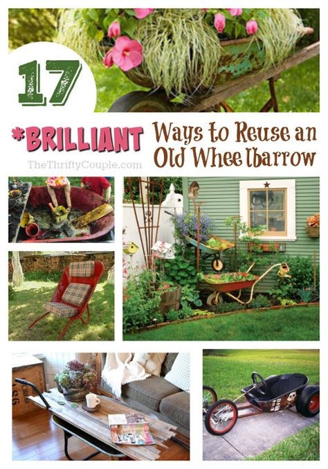 Ideas For Old Wheelbarrows, Repurposed Wheelbarrow Ideas, Wheelbarrow Repurposed, Old Wheelbarrow Ideas Planters, Old Wheelbarrow Ideas, Wheelbarrow Decor, Building Planter Boxes, Repurpose Projects, Vertical Pallet Garden