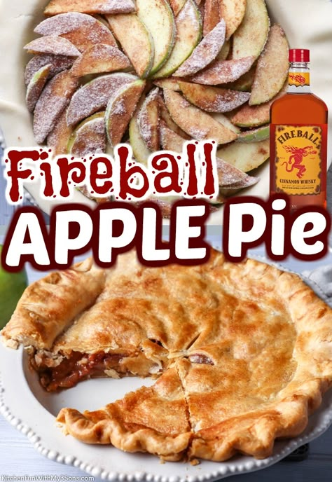 Fireball Apple Pie, Apple Pie With Caramel, Caramel Kitchen, Apple Poke Cake, Fireball Recipes, Fireball Whiskey, Apple Hand Pies, Classic Apple Pie, Homemade Caramel Sauce