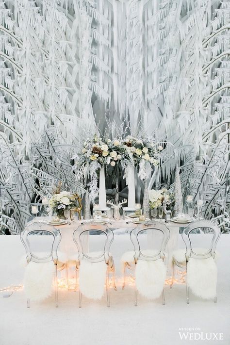 WedLuxe – The Ice Queen: Winter Wedding Wonderland Inspiration | Photography By: Crystal Hahn Photography Follow @WedLuxe for more wedding inspiration! Winter Wonderland Wedding Reception, Winter Wonderland Wedding Decorations, Wonderland Wedding Decorations, Winter Wonderland Wedding Theme, Wonderland Wedding Theme, 21 Diner, Snow Wedding, White Winter Wedding, Rustic Wedding Decorations