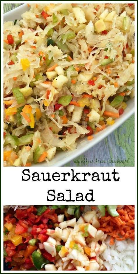 Sauerkraut Salad, Sauerkraut Recipes, Cold Salad, Slaw Recipes, Cabbage Recipes, Salad Bar, Pasta Salad Recipes, Fresh Salads, Summer Salads