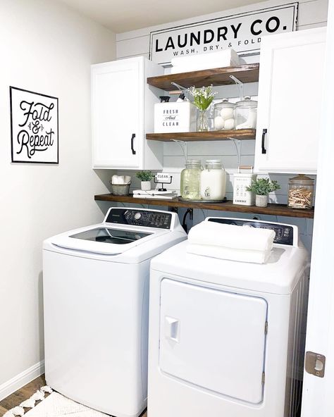 Laundry Room Budget, Washroom Ideas, Shelfnover Washer Dryer, Laundry Reno, Laundry Room Hacks, Laundry Room Ideas Small Space, Compact Laundry, Small Laundry Room Makeover, Laundry Room Update