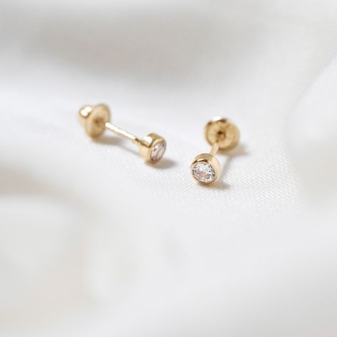 Newborn Earrings Gold, Earrings For Baby Girl Gold, Baby Ear Rings Gold, Baby Studs Earrings Gold, Gold Earrings For Kids Baby, Gold Earrings For Baby Girl, Studs For Kids Gold, Baby Earrings Gold, Kids Earrings Gold