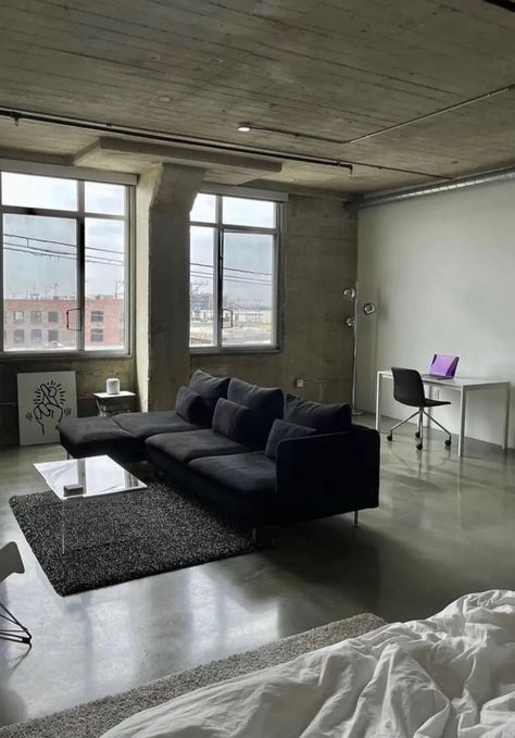 Brutalist Interior, Industrial Home, Apartment Decor Inspiration, Dream House Interior, Apartment Inspiration, Dream House Decor, Home Room Design, Aesthetic Room Decor, My New Room