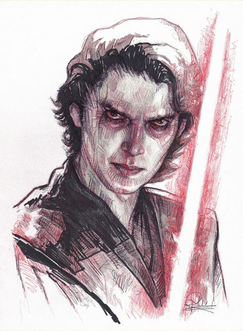 ArtStation - Traditional drawings, Rebeca Puebla Jedi Drawing, Traditional Drawings, Japan Tattoo Design, Japan Tattoo, Hayden Christensen, Art Fanart, Gcse Art, Anakin Skywalker, Anime Dragon Ball Super