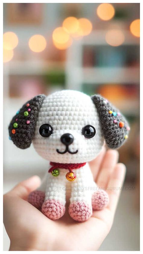 Amigurumi Dog Free Crochet Pattern Free Amigurumi Dog Patterns, Free Crochet Dog Patterns, Animal Knitting, Christmas Crochet Blanket, Sc Crochet, Amigurumi Dog, Crochet Dog Patterns, Crochet Toys Free, Easy Crochet Animals