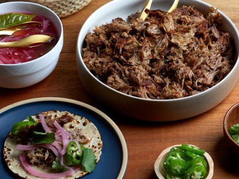 Get Slow-Cooker Pork Carnitas Recipe from Food Network Slow Cooker Pork Carnitas Food Network, Pork Carnitas Recipe, Jeff Mauro, Pork Carnitas Slow Cooker, Delicious Slow Cooker Recipes, Carnitas Recipe, Mexican Dish, Tandoori Masala, Stick Butter