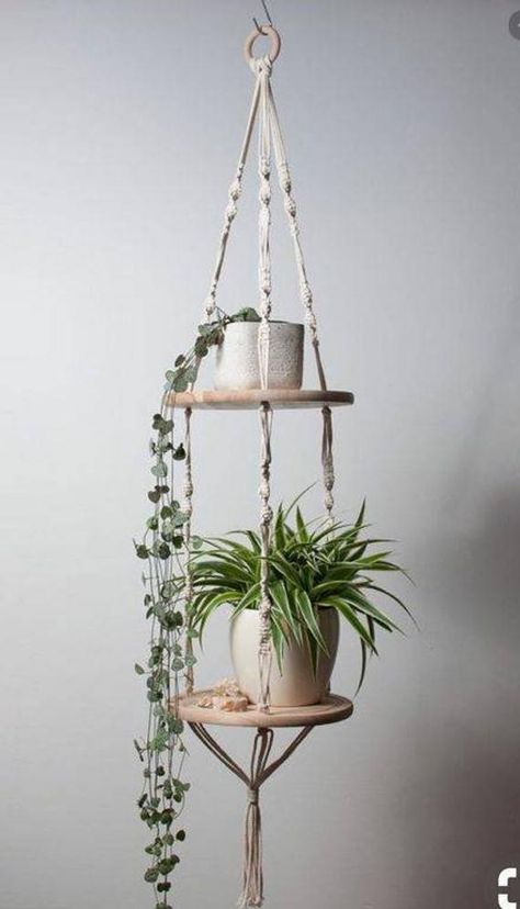 Diy Wood Shelves, Koti Diy, Plant Hanging, Diy Macrame Plant Hanger, Hanger Diy, Diy Plant Hanger, Macrame Plant Holder, Macrame Hanger, Diy Casa